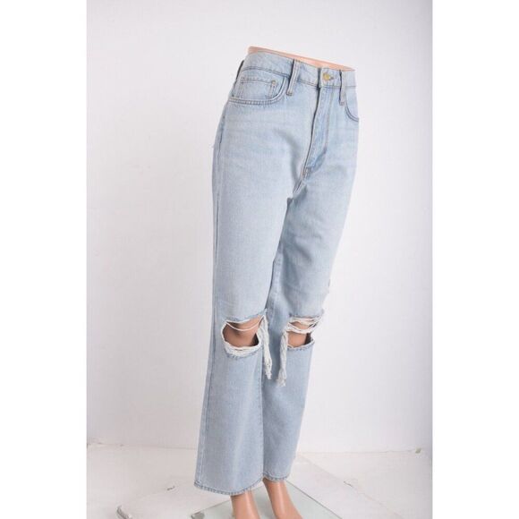 Triarchy Womens Distressed Ms. Triarchy Jeans Light Indigo Sz US 2 EU 26 New - Picture 2 of 8